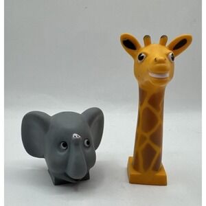 Vintage 80s Tyco Type Lego Duplo Zoo Safari Rubber Animals